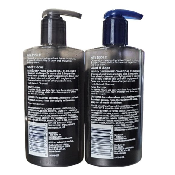 3 Pack Biore Deep Pore Charcoal Cleanser (1) 8.46 oz & (2) 6.77 oz - Picture 7 of 11